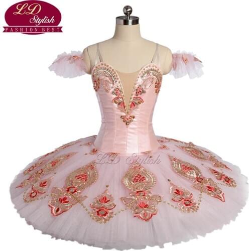 New Arrival Adult Pink Professional Ballet Tutu Costumes Sleeping Beauty Performance Competition Ballet Apperal Women Dancewear