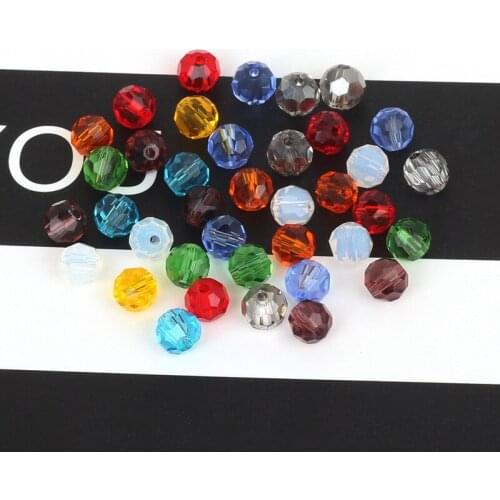 New Mix Color Dia 6mm Austrian Crystal Faceted Beads for DIY Crafts Accessories Round Spacer Glass Beads Rondelles Beads Strings