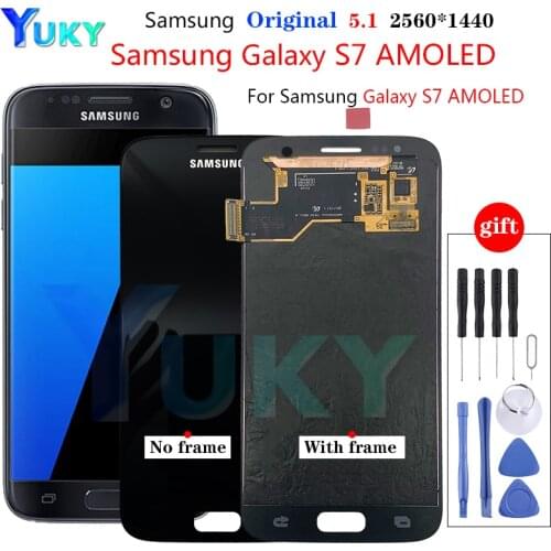 Original 5.1' SUPER AMOLED LCD Display For Samsung Galaxy S7 LCD SM-G930F G930 Display Touch Screen Digitizer Assembly
