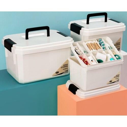 Plastic Medicine Box Household Large-Capacity First Aid Kit Medicine Storage Box Hospital Pharmacy Gift Medical Boxes