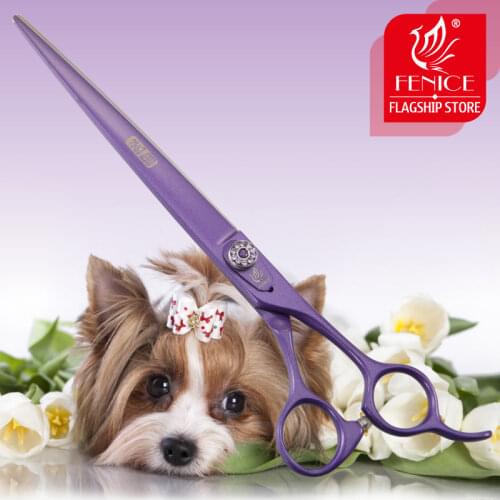 Fenice Professional Purple Pet Grooming Scissors 7.0/7.5/8.0 Inch Dog Hair Cutting Shears Tijeras
