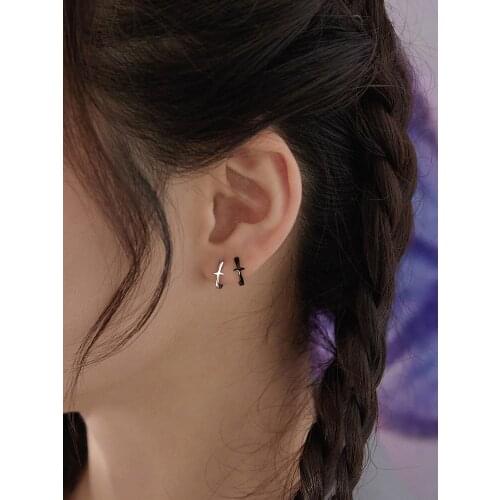 925 silver simple jewelry with elegance sweet cool cross star daily basic earrings for women birthday party gifts wholesale