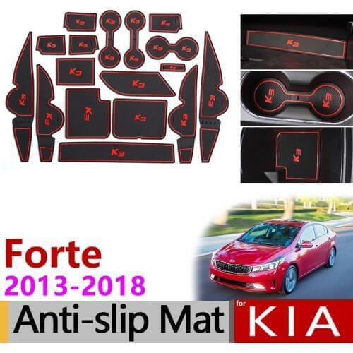 Anti-Slip Rubber Gate Slot Cup Mats for KIA Forte YD 2013 2014 2015 2016 2017 2018 K3 Cerato Accessories Stickers Car Styling