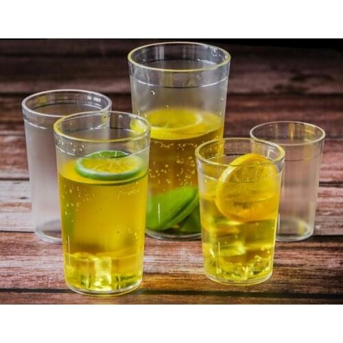 210ml/270ml/340ml/470ml Transparent Frosted Cup, Plastic Water Cup, Drop-proof Beer Cup, Hong Kong Style Tea Restaurant Tea Cup