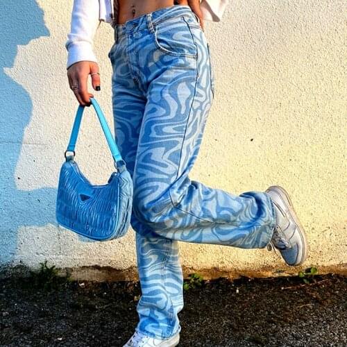 Zebra Print Straight Pants Women Y2K High Waist Capris Casual Vintage Sweatpants Zipper Joggers Trousers Oversized Clothes 2021