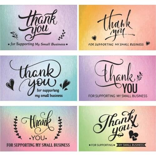50pcs Laser Blank Thank You Cards for Baby Shower Wedding, 5*9cm Small Business Owners Cards Thank You for your order Card Gift