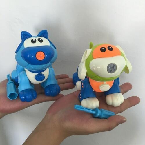 Early Learning Education DIY Screw Nut Group Installed Plastic 3d Puzzle Disassembly dogs cat Kids Toys for Children Jigsaw