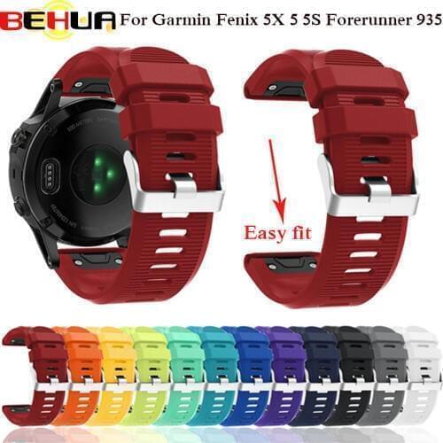 BEHUA 26 22 20mm Watchband for Garmin Fenix 5X 5 5S Plus 6 6S 6X Forerunner 935 Quick Release Silicone Easy fit Wrist Band Strap
