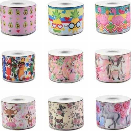 22MM 25MM 38MM 50MM 75mm Printed Pattern on Grosgrain Ribbon for diy ribbon