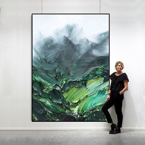 Hand painted Modern Abstract canvas Oil Paintings Mountains acrylic painting Restaurant living room Entrance Landscape painting