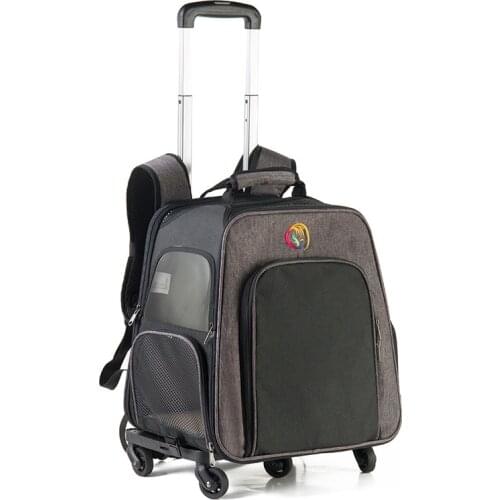 Cat Carrier Bag Breathable Pet Backpack Portable Cat Bag Carrying For Dogs Large Space Cat Backpack Pet Trolley Travel Bag