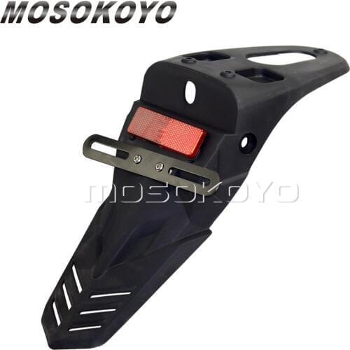 Universal Dirt Bike Rear Fender License Number Plate Holder w/ Reflector For Kawasaki Honda KLX KLF CRF TTR DRZ WRF EXC 426 450