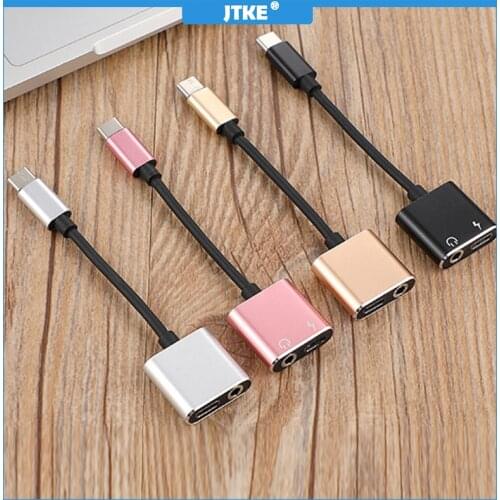 Usb 3.1 Type-C To 3.5mm Earphone Cable Adapter Type C USB-C Male To 3.5 AUX Audio Female Charging Adapter For Smart Phone