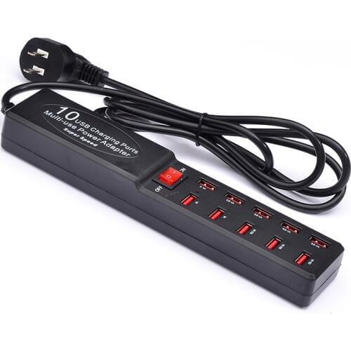 Go2linK 10 Port USB Charging Station With US/EU Plug Multi-use Charging Station for Samsung S8 Note 4 For iPhone 8 8X 7 5S 6