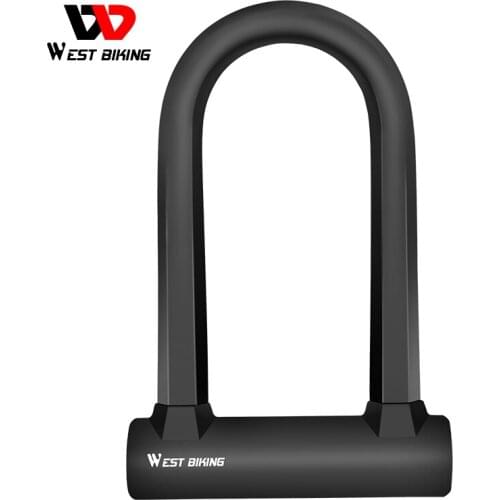 WEST BIKING Bike U Lock Anti-theft Safety Cable With 2 Keys MTB Road Bicycle Lock Motorcycle Scooter E-bike Cycling Accessories