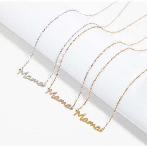 Mothers Day Mama Letter Pendant Necklace For Women 3 Colors Mom Nameplate Clavicle Chain Choker Personality Jewelry Gift