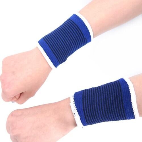 1 pair Wristbands Sport Sweatband Hand Band Sweat Wrist Support Brace Wraps Guards For Gym Volleyball Basketball Teennis