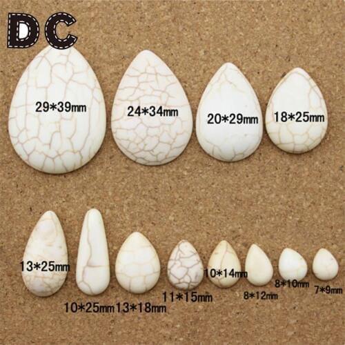 10 pcs/lot Cabochons Beads DIY Jewerly Accessories Irregular Synthetic White Howlite Flat Back Drop Water Half Flat Back Stone