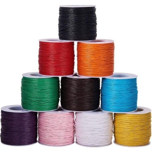 100yards Waxed Cotton Cord 1mm Thread String Rope Spool Wire Fit Beading Craft DIY Bracelet Necklaces Jewelry Making 26 Colors