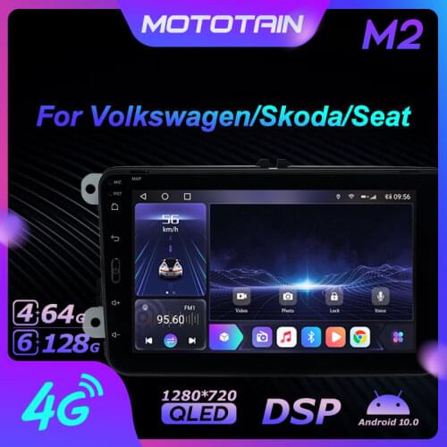 1280*720 Android 10.0 Mototain Car Multimedia Auto Radio for VW Volkswagen SKoda Seat 4G LTE Audio GPS Player 8 Core SPDIF