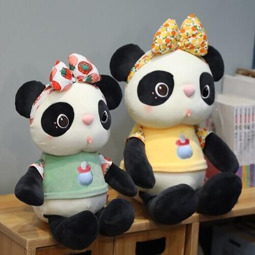 30-70cm Cartoon Panda with Clothes Plush Toys kawaii Stuffed Soft Dolls Mascota China Pillow Lovely Panda Toys for Children