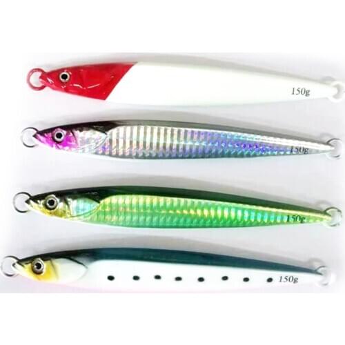 5PCS Deep Sea Slow Jig Fishing glow Jigging Sinking Lure Jigbait Spoon Baits 150/200g