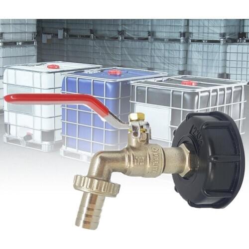IBC Tank Adapter S60X6 To Iron Brass Tap 1/2" Replacement Valve 60mm Coarse Thread to 15mm Garden Water Connectors Drain Adapter