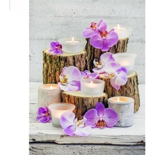 Diamond painting kids gift flower full drill diamond embroidery 5d diy new diamond painting stitch wood candle broderie diamant