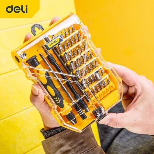 DELI 33 In 1 Screwdriver Set Precision Screwdriver Head Set Laptop Mobile Phone Repair Manual Tool household screwdriver