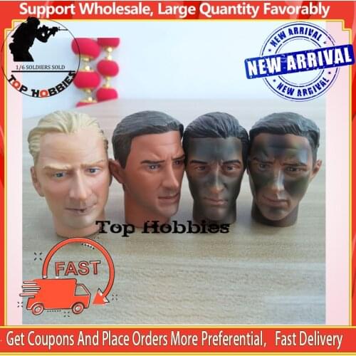 DID DML 1/6 Scale Action Figure Male Head Sculpture Soldier Officer Toy Head Carving For 12Inch Veyron WWII Soldier Body Figure