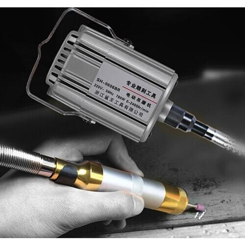 780W Electric Crane Grinder Jade Carving Machine Flexible Shaft Root Shank Engraving Tool Drill Milling Polisher Pen Tool 9606BR