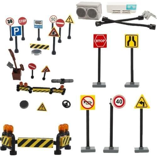 MOC City Construction Set Guidepost Enclosure Traffic Indicator Compatible With Classic Education Building Block Accessories Toy