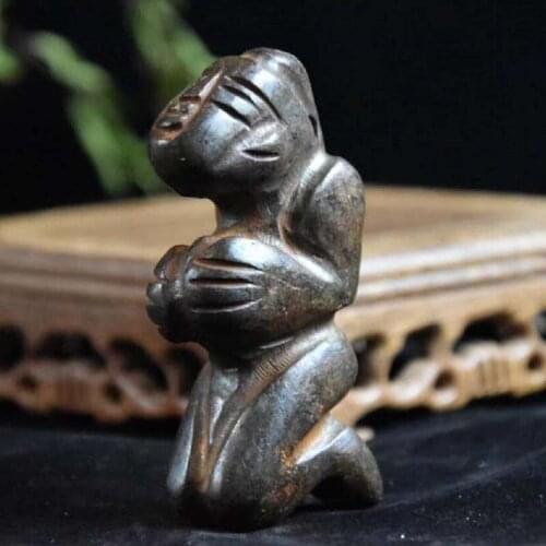 Hongshan culture archaize black iron meteorite sculpture Hongshan people statue #2