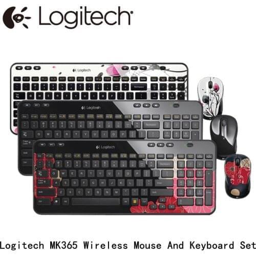 Logitech MK365 2.4GHz Wireless Mouse Keyboard Combo Set Mini Multimedia Keyboard Mice for Office Notebook Laptop Desktop PC