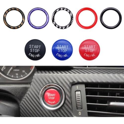 Car Interior Engine Start Stop Switch Button Cover Decor Ring Trim Cap for BMW 1 3 5 Series E60 E87 E84 E70 E90 E92 E93 X5 X6