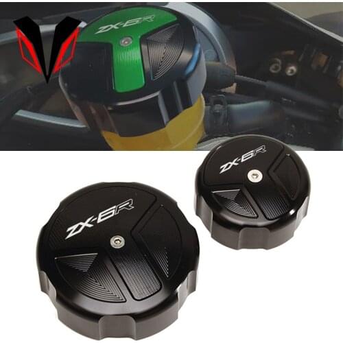 Motorcycle Front and Rear Brake Fluid Reservoir Caps Cylinder Cover For Kawasaki Ninja ZX6R ZX-6R 636 2007-2015 2016 Accessories