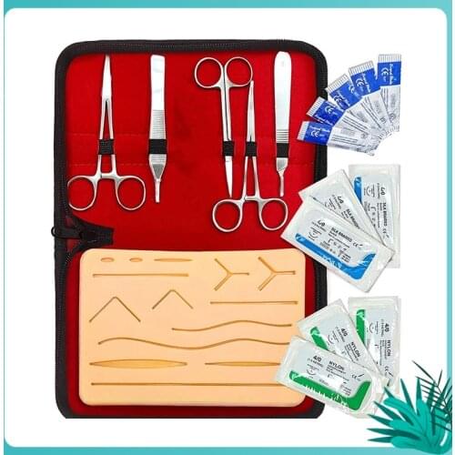 Medical student Skin Surgical Suture Training kit Full set medical instrument Scalpel Suture needle Needle clamp