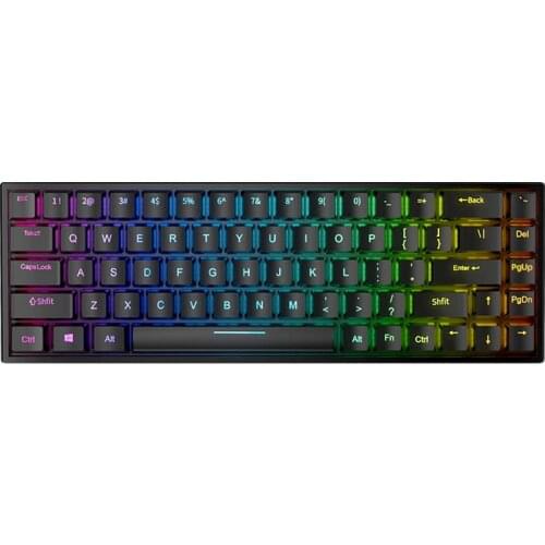 Fuhlen G68 68 key dual mode Bluetooth 5.0 Mechanical Keyboard 65% lighting effect RGB switch led type c software macro