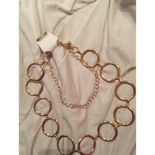 Fashion Girls Metal Waist Chain Gold Plated Belt Decoration Belt for Dresses Women Circle Metal String Designer Belts