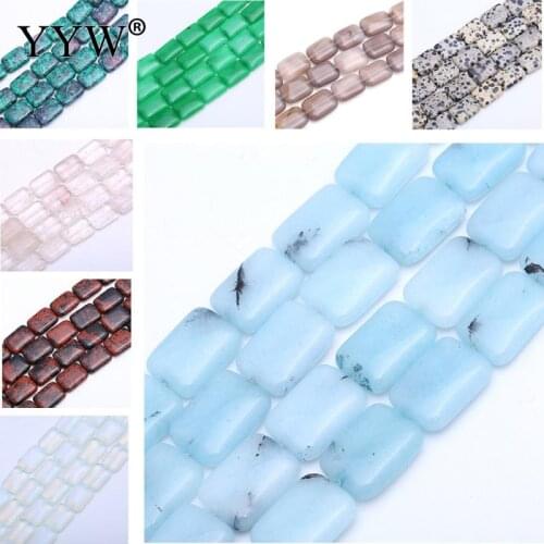 Fashion Natural Stone Jasper Multicolor Rectangular 13x18mm Loose Beads DIY Bracelet Necklace Jewelry Beads Accessories