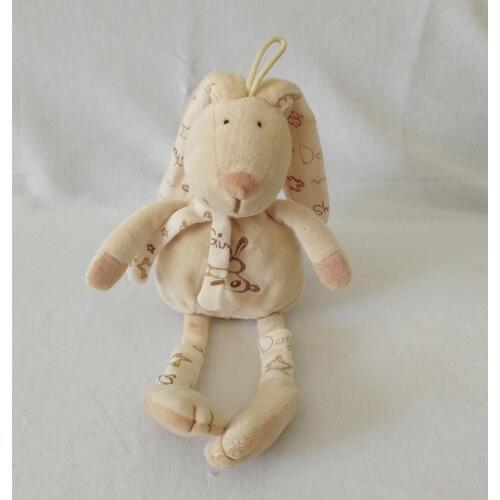 Biwan Stuffed Rabbit 20cm From Head To Feet Cute Embroidered Hanging Bunny Soft Printed Toy With Scarf Childrens Birthday Gifts