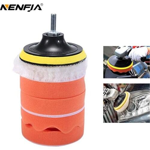 30 sets 3" Car Detail Sponge Polishing Pad Set Polish Buffer Wax Adapter Drill Kit for Auto Body Care Headlight Assembly Repair