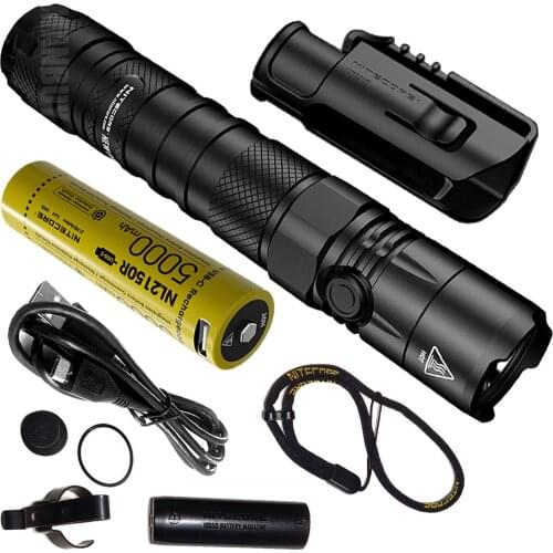 Genuine Nitecore NEWP12 + 5000mAh NL2150R USB Rechargeable Battery Quick Holster 1200LMs CREE LED Flashlight EDC Camping Hunting
