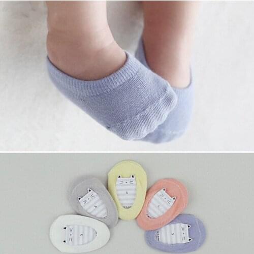 5Pairs/Lot Korean Childrens Invisible Boat Socks Baby Non Slip Socks Cotton Sock For Girl And Boy aTWS0177