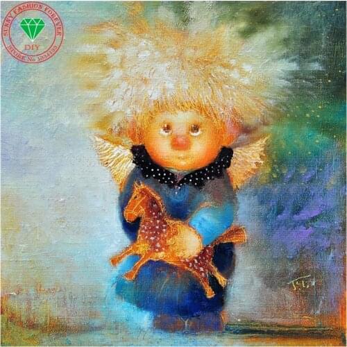 NEW 5D Diy Diamond Painting Cross Stitch Christmas Angel Wall Sticker Painting Diamond Mosaic Diamond Embroidery hobby Cartoon