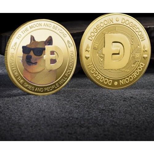 NEW Rare Handsome Sunglasses Dogecoin Commemorative Doge Coin Edition Collectible Copper Plating Tokened Craft Gift