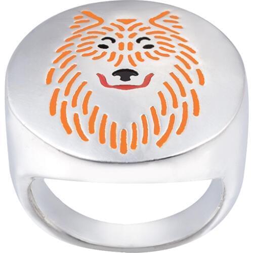 Wholesale wolf ring With Colorful Enamel gift for animal lovers north american wildlife Jewelry free ship -10Pcs/Lot