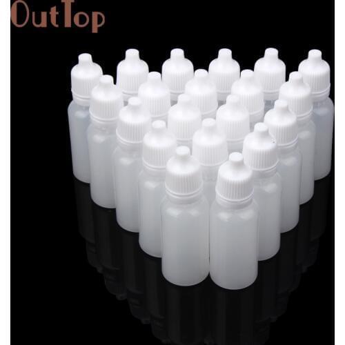 OutTop 100PCS 5ml/10ml/15ml Empty Plastic Squeezable Dropper Bottles Eye Liquid Dropper Refillable Bottles 2018 DEC19