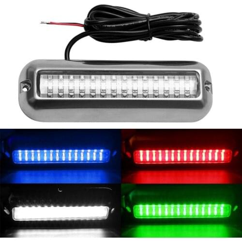 42LED Underwater Boat Transom Light Stainless Steel Under Water Pontoon Waterproof Lamp Marine Fog Light Headlight Boat Yacht