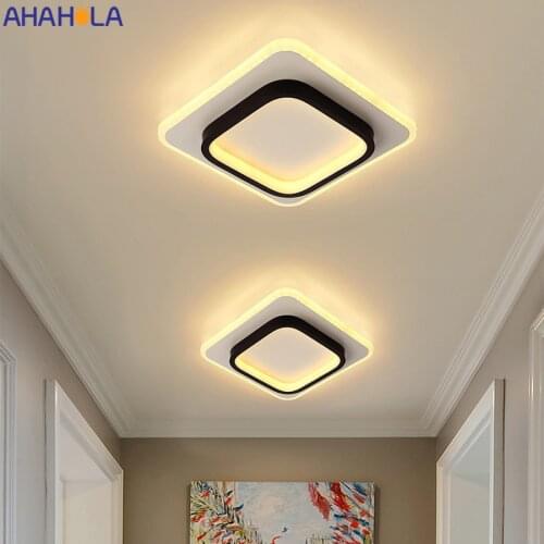 Home Decor Loft Style Nordic Ceiling Lamp White Black Square Round Led Downlight Iron Acrylic Modern Ceiling Lights Lamps